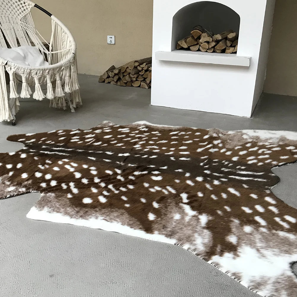 alfombra con estampado de ciervos