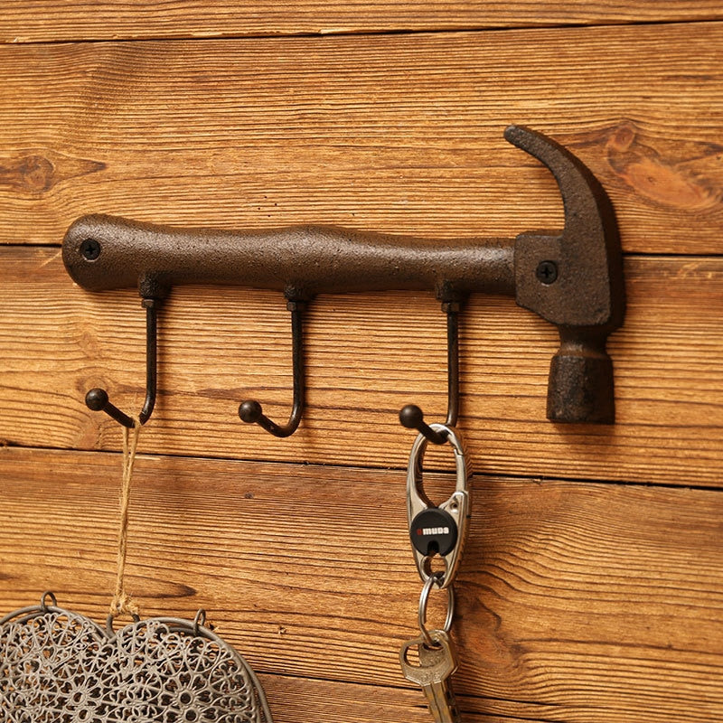 Martillo de gancho de pared retro de hierro fundido 