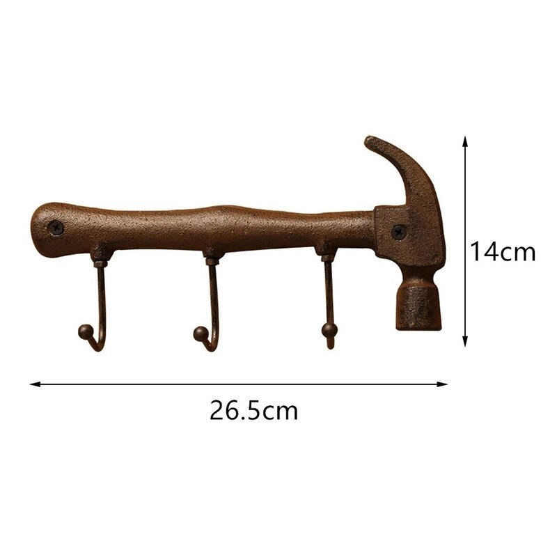 Martillo de gancho de pared retro de hierro fundido 